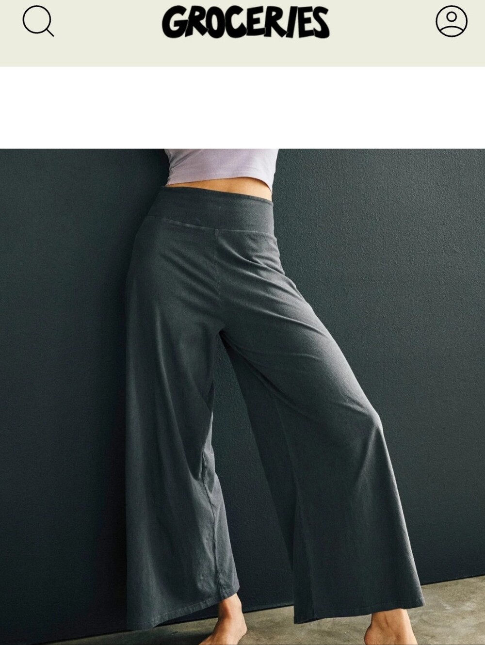 ✨ Groceries Apparel High-Waist Relaxed Wide-Leg Pant - Size Small ✨